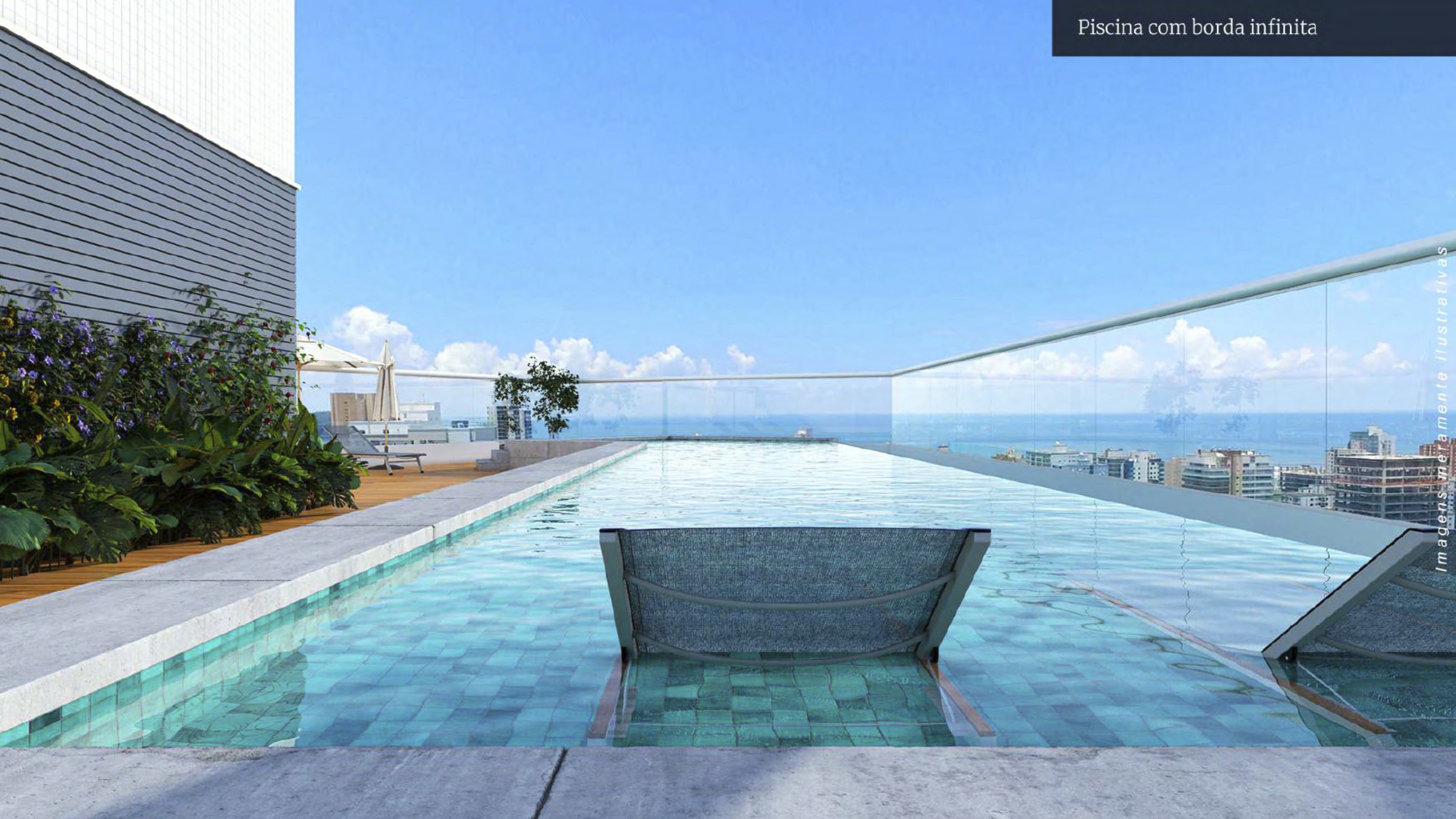Piscina com borda infinita do Residencial Pedro Menezes